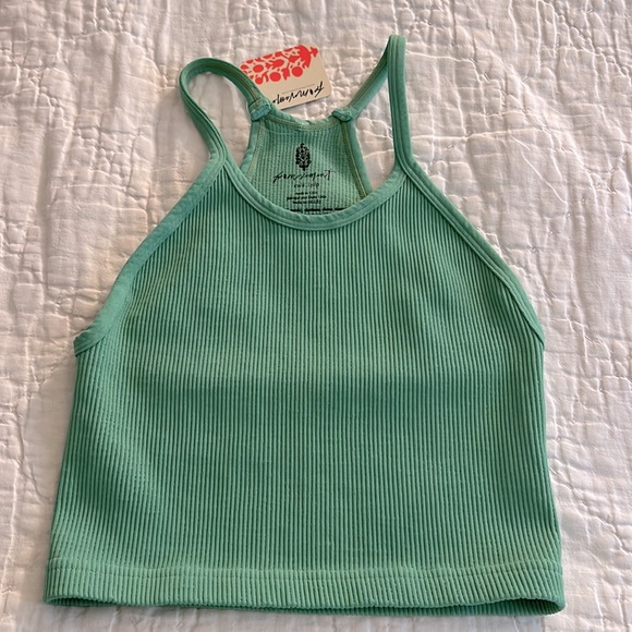 NWT Free People Movement Happiness Runs in Botanical Green XS/S Crop Tank - Picture 5 of 8